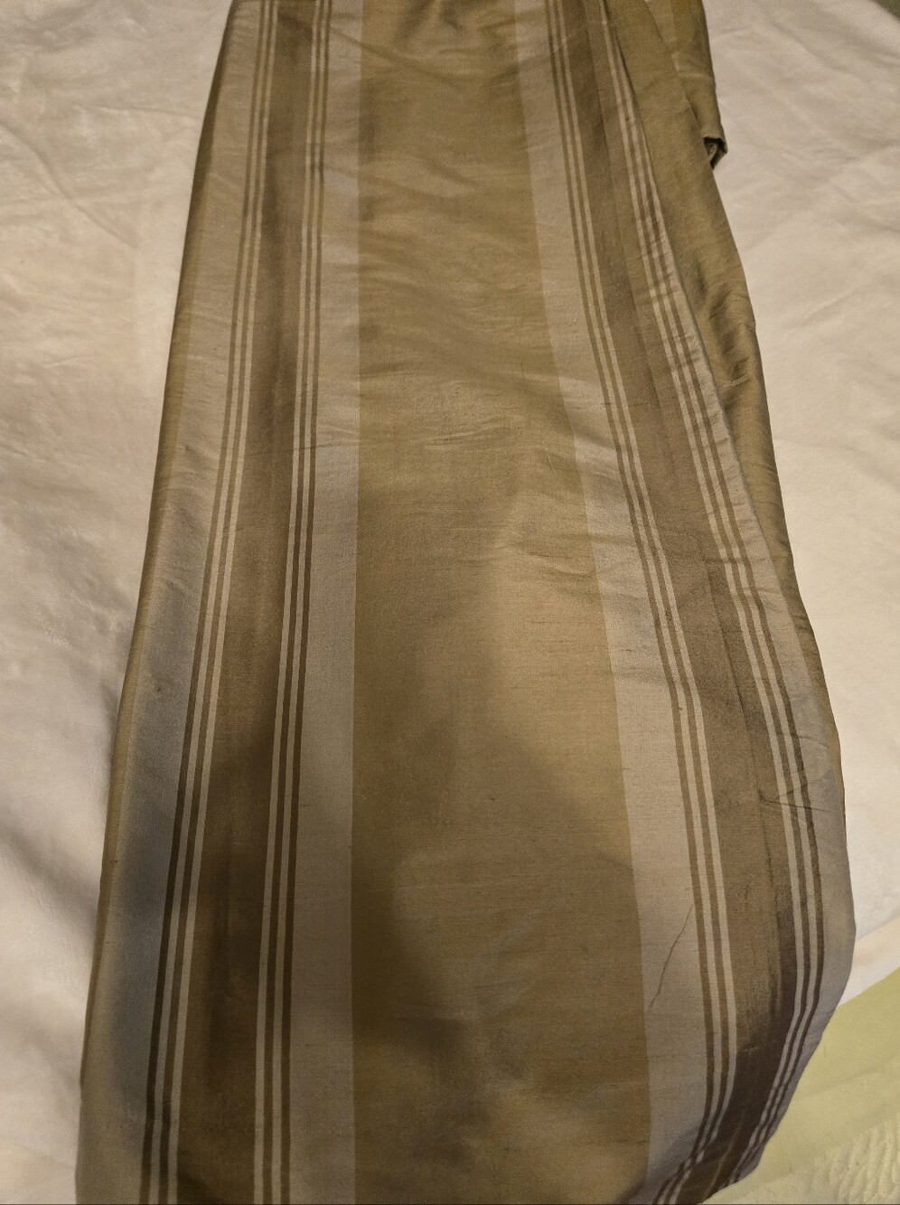 Pottery Barn Curtain Panel In Neutral Stripe - Cream and Tan